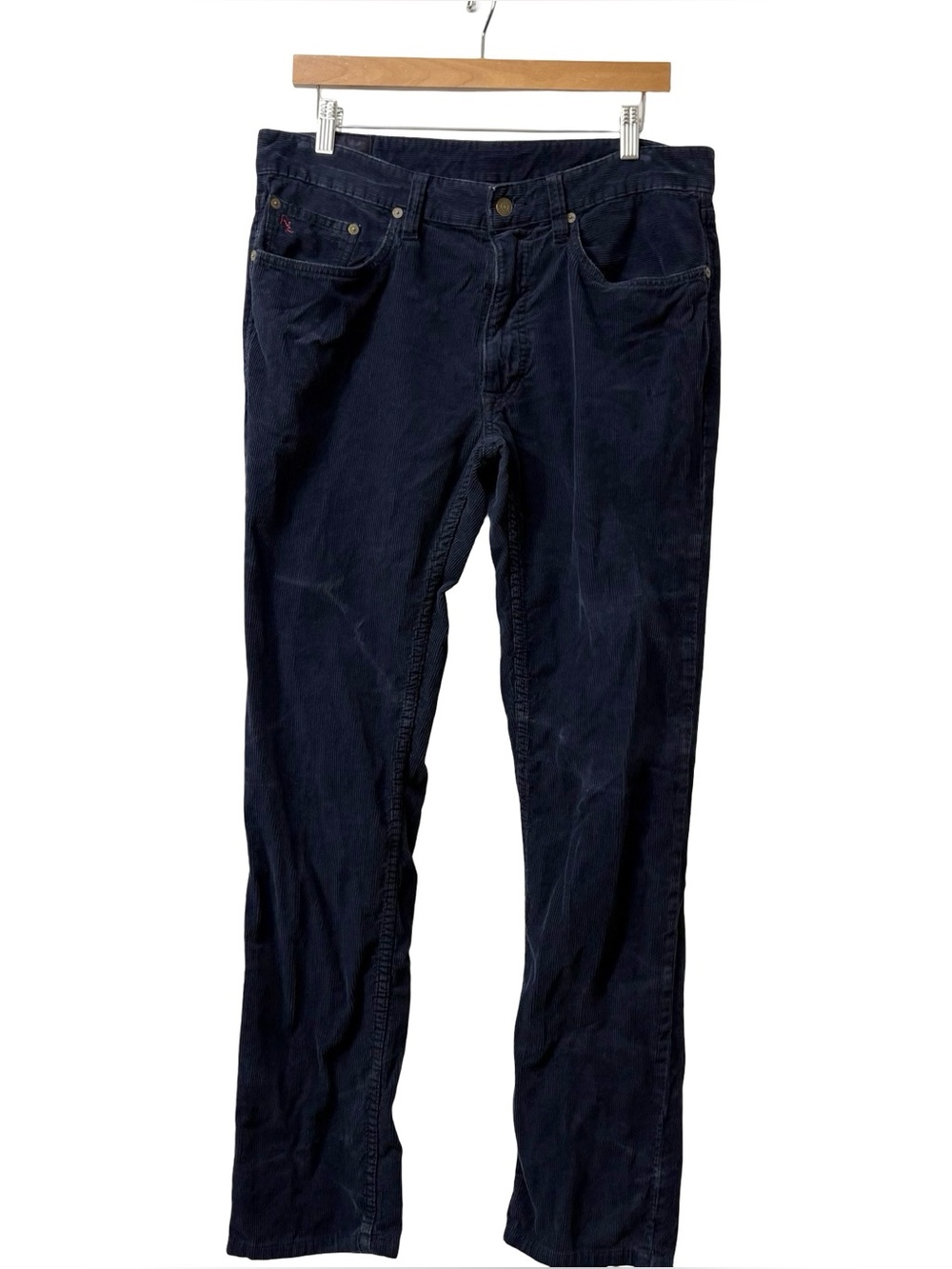 Polo Ralph Lauren Blue Varick Slim Fit Cotton Corduroy Trousers Size 33x32